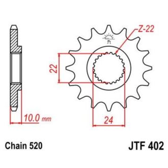 Zębatka przednia 16z 520 JTF402.16