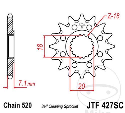 Zębatka przednia JT F427-12 Suzuki RM