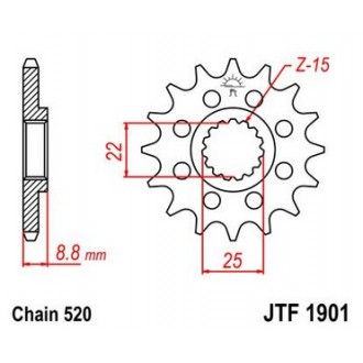 Zębatka przednia JTF1901.13 SC 520 KTM SX/EXC