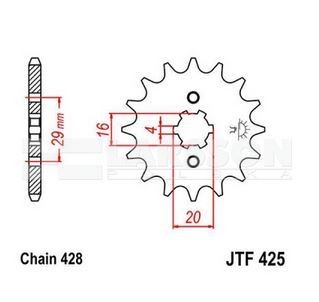 Zębatka przednia JT F425-12 12Z roz 428