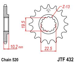 Zębatka przednia JTF432.15 SC JT 15Z