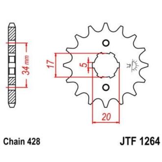 Zębatka przednia JTF1264.15 rozmiar 428