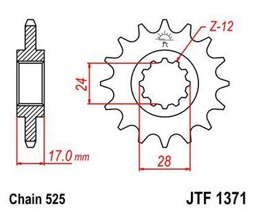 Zębatka przednia JTF (1371.15) (łańcuch 525)