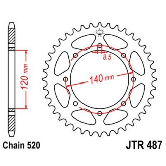 Zębatka tylna JT  JTR487.46 stalowa 46 zębów