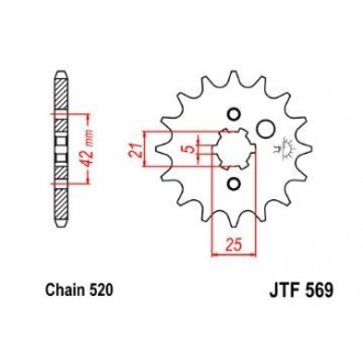 Zębatka przednia JT 13Z typ łańcucha 520 stalowa