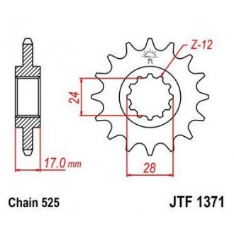 Zębatka przednia JTF (1371.15) (łańcuch 525)