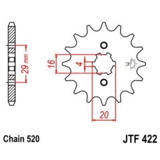 Zębatka przednia JTF422.12 JT